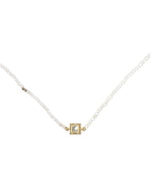 Shana Gulati Nava Square Beaded Necklace - Metallic
