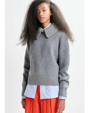 Essentiel Antwerp Jimmer Oversized Collar Jumper - Grey
