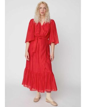 Stella Nova Pointelle Wrap Dress - Red