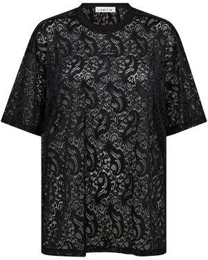 Haute L'Amitié Summer Lace Loose Tee - Black