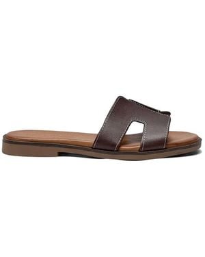 Pavement Pam Leather Slip On Sandal - Brown