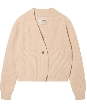 Jumper 1234 Ribbed Merino Wool Cardigan - Natural