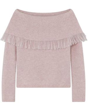 Day Birger et Mikkelsen Mima Alpaca Wool Fringed Top - Pink