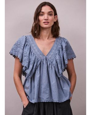Faune Camelia Cotton Top - Blue