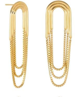 Rachel Jackson Into The Groove Drape Earrings - Metallic