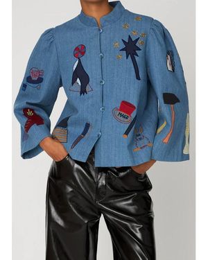 Stella Nova Quilted Handcrafted Circus Jacket - Blue