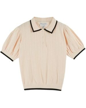 Emile Et Ida Polo Pointelle Top - Natural