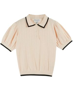 Emile Et Ida Polo Pointelle Top - Natural