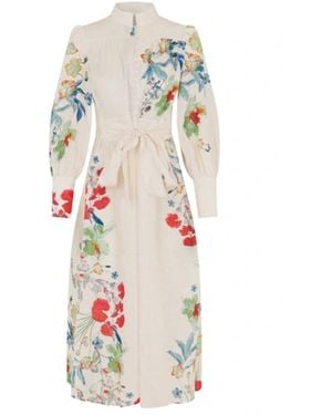 Dea Kudibal Alondradea Floral Linen Dress - White