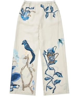 Munthe Fabert Silk Trousers - Blue