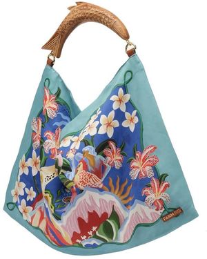 FARM Rio Satin Scarf Small Bag - Blue