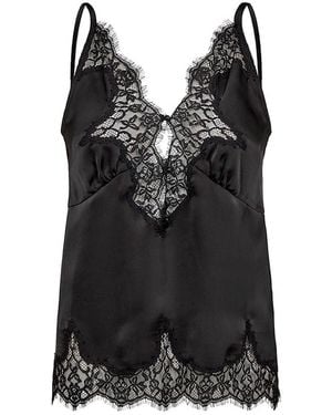 Haute L'Amitié Vivian Lingerie Lace Camisole Top - Black