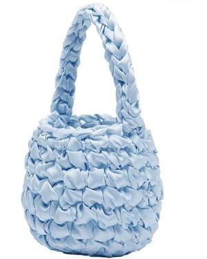 Isla De Gar Hive Satin Bucket Bag - Blue