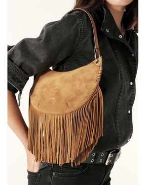 Ba&sh T Fringes Suede Bag - Black