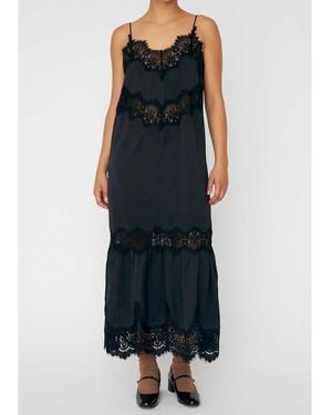 Stella Nova Delicate Lace Slip Dress - Black