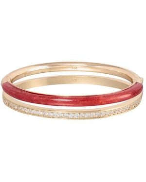Roxanne Assoulin Pave Stone Hinged Bracelet Duo - Pink