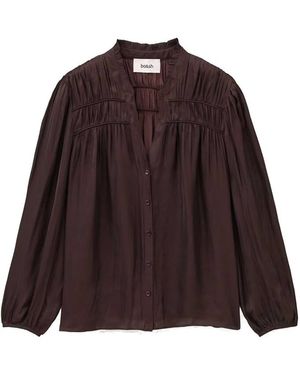 Ba&sh Cessia Satin Blouse - Brown