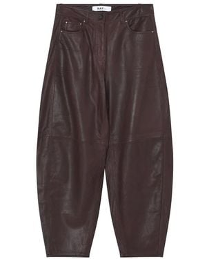 Day Birger et Mikkelsen Barrollo Leather Barrel Trousers - Grey