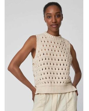 Stella Nova Cotton Stitch Crochet Vest - Brown