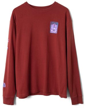 Damson Madder Sewing Tin Long Sleeve Graphic Tee - Red