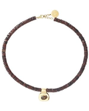 By Alona Dunaway Beaded Pendant Necklace - Metallic