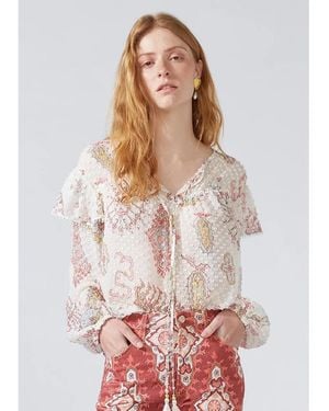 Hayley Menzies Dylan Ruffle Sleeve Blouse - Multicolour
