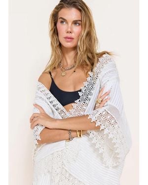 Scarlett Poppies Ethereal Cotton Blend Kimono - White