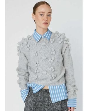 Stella Nova Cable Knit Jumper With Bobbles - Blue