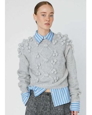 Stella Nova Cable Knit Jumper With Bobbles - Blue