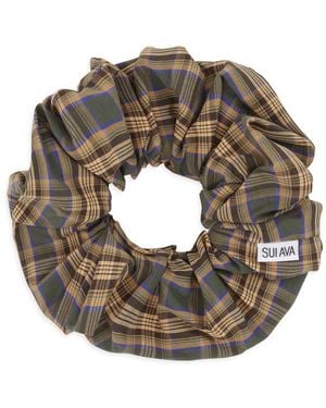 SUI AVA Tartan Scrunchie - Metallic