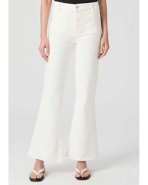 PAIGE Marlow High Rise Skimmer Flare Jean - White