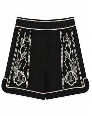 Scarlett Poppies Yuvrel Embroidered Shorts - Black
