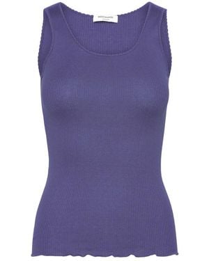 Rosemunde Rwbeatha U Neck Silk Blend Top - Purple