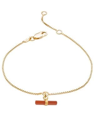 Rachel Jackson Vitality Carnelian T-Bar Bracelet - Metallic