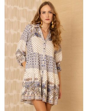 Hale Bob Tile Print Dress - Natural