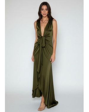 Nouvelle Silk95five Shangri La Long Silk Dress - Green