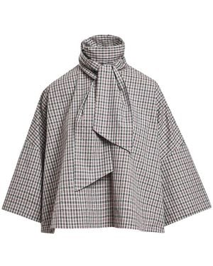 Essentiel Antwerp Kefir Cotton Pussybow Blouse - Grey
