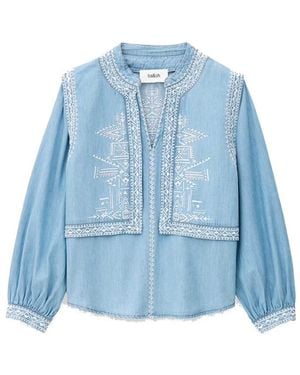 Ba&sh Laura Embroidered Blouse - Blue