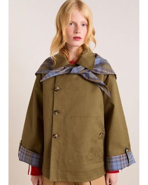Damson Madder Jerry Reversible Crop Trench - Green