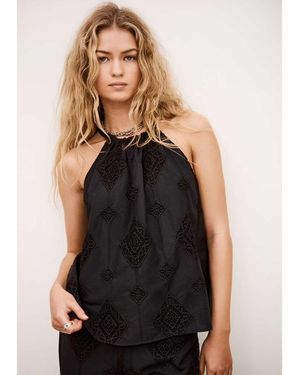 Ba&sh Maxi Broderie Anglasise Top - Black