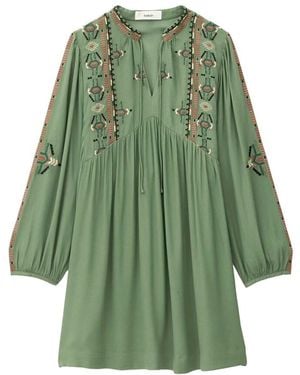Ba&sh Telma Embroidered Dress - Green
