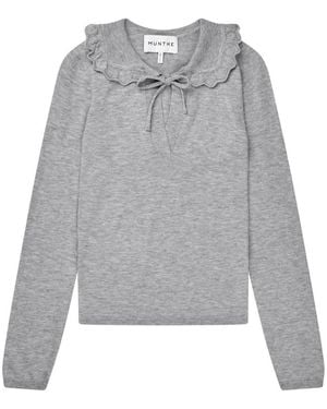 Munthe Livo Wool Blend Top - Grey