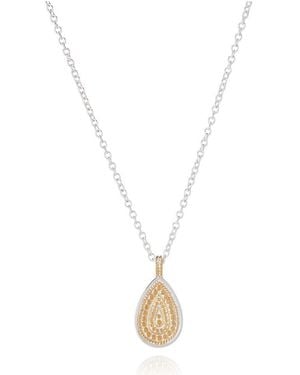 Anna Beck Signature Beaded Single Drop Pendant Necklace - Metallic