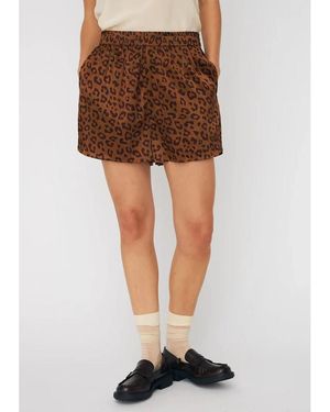 Stella Nova Animal Printed Silk Shorts - Brown