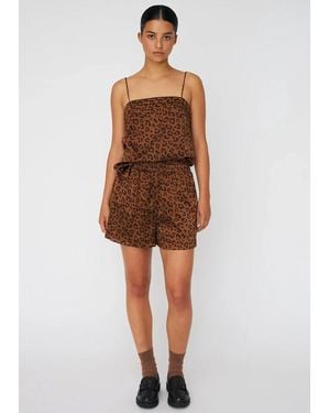 Stella Nova Animal Printed Silk Top - Brown