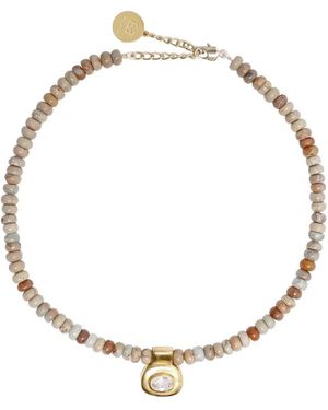 By Alona Dunaway Beaded Pendant Necklace - Metallic