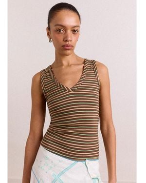 Damson Madder Arlea V Neck Tank - Brown