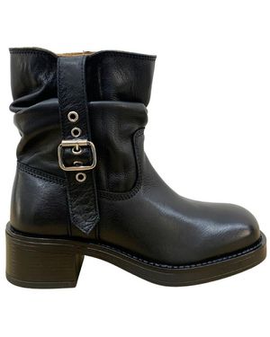 Pavement Nibba Leather Biker Boots - Black