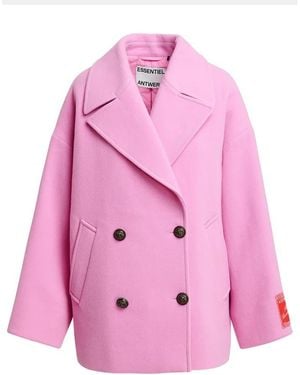 Essentiel Antwerp Kidney Wool Overcoat - Pink