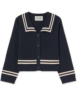 The Tiny Big Sister Sailor Cardigan - Blue